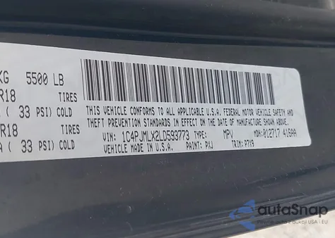 2020 Jeep Cherokee Altitude 4X4 z USA, uszkodzony, nr VIN 1C4PJMLX2LD593773